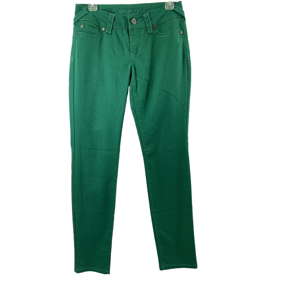 Maurice Jeans Womens Medium Green Denim Straight Stretch Comfy - Picture 1 of 12